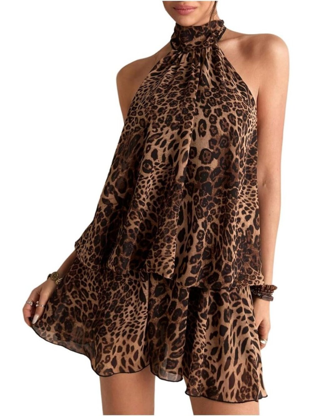Leopard Print Mini Dress - Backless Cheetah Style, Trendy Animal Print Fashion